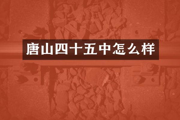 唐山四十五中怎么样