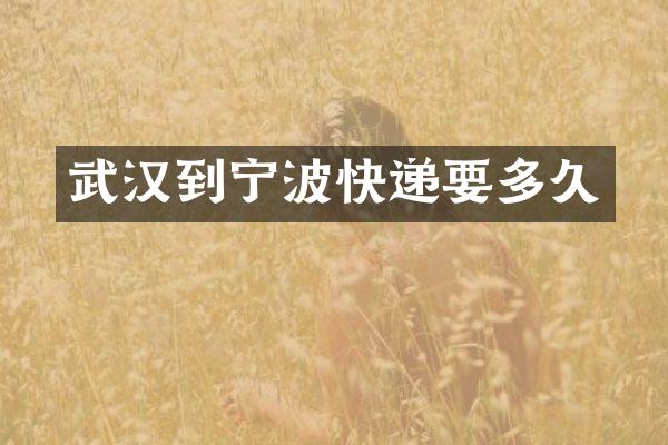 武汉到宁波快递要多久