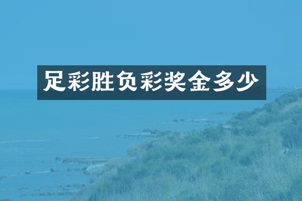 足彩胜负彩奖金多少