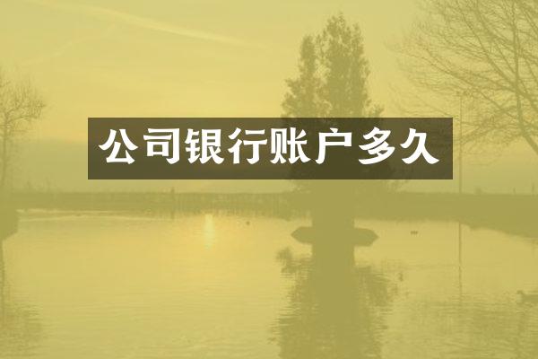 公司银行账户多久