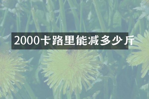 2000卡路里能减多少斤