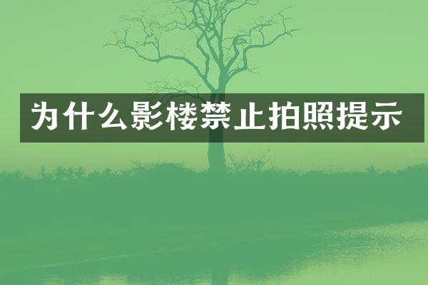 为什么影楼禁止拍照提示