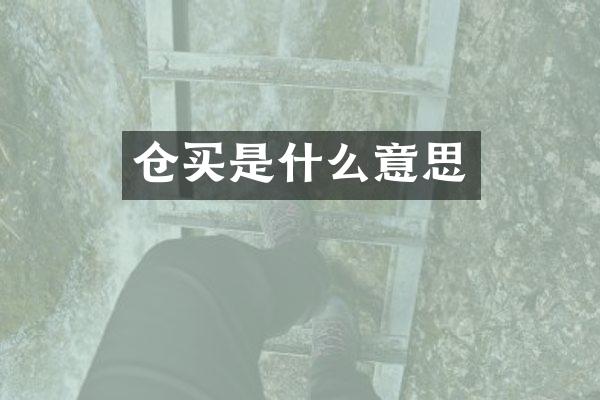 仓买是什么意思