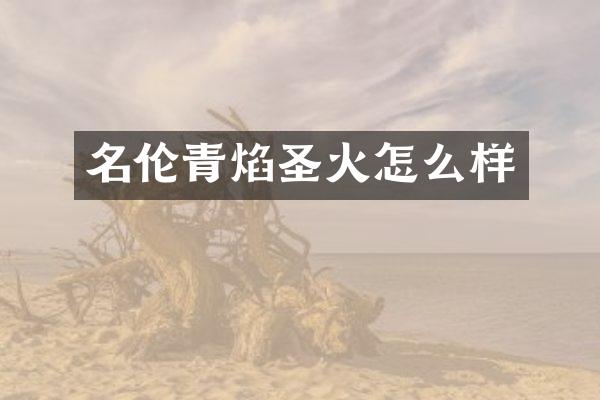 名伦青焰圣火怎么样