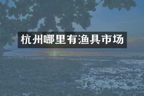 杭州哪里有渔具市场