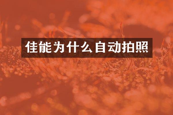 佳能为什么自动拍照