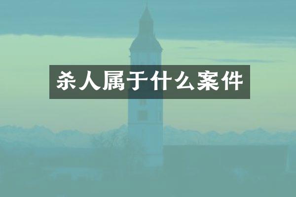 属于什么案件