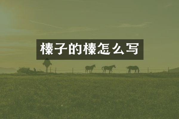 榛子的榛怎么写