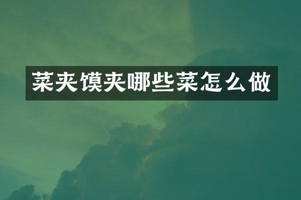 菜夹馍夹哪些菜怎么做