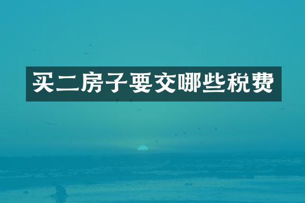 买二房子要交哪些税费