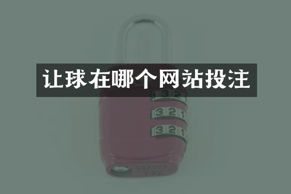 让球在哪个网站投注