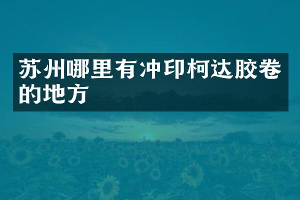 苏州哪里有冲印柯达胶卷的地方