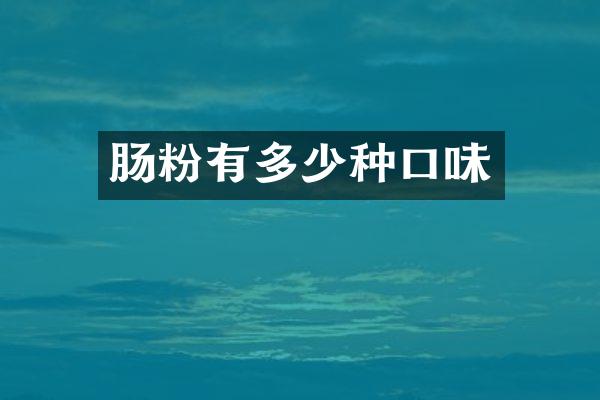 肠粉有多少种口味