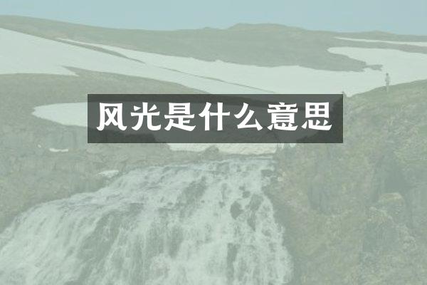 风光是什么意思