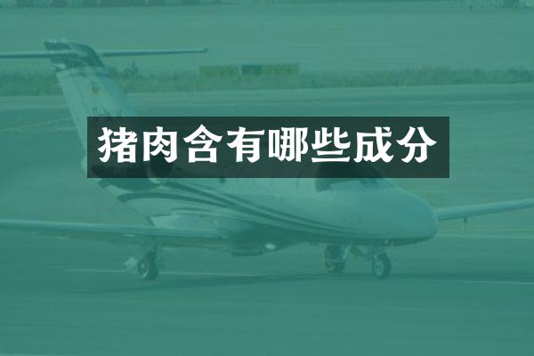 猪肉含有哪些成分