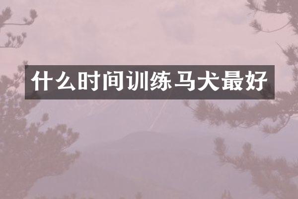 什么时间训练马犬最好