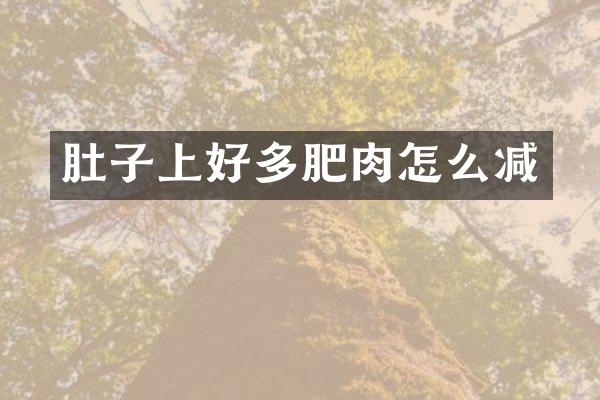 肚子上好多肥肉怎么减