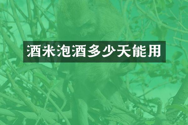 酒米泡酒多少天能用