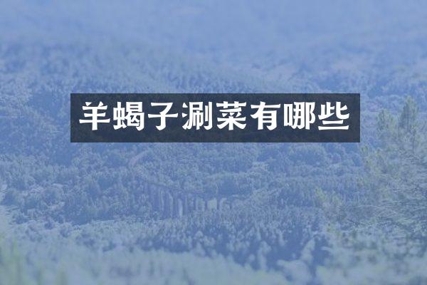 羊蝎子涮菜有哪些