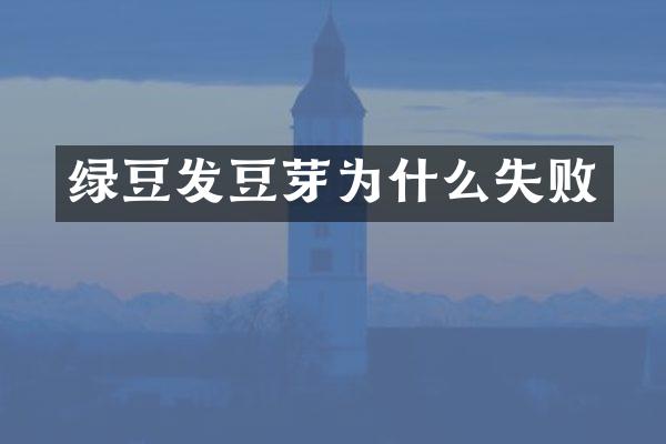 绿豆发豆芽为什么失败