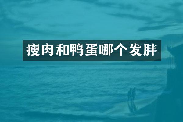 瘦肉和鸭蛋哪个发胖