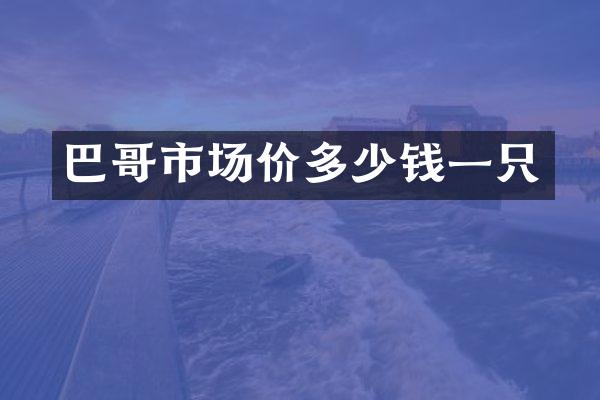 巴哥市场价多少钱一只