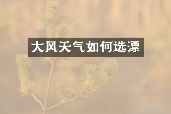 大风天气如何选漂