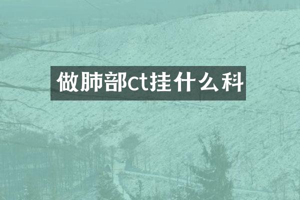 做肺部ct挂什么科