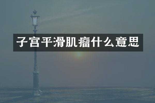 子宫平滑肌瘤什么意思