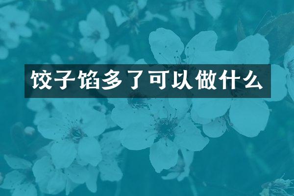 饺子馅多了可以做什么