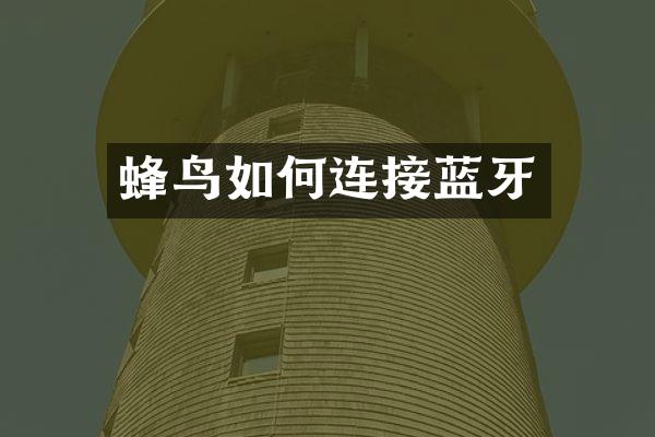 蜂鸟如何连接蓝牙