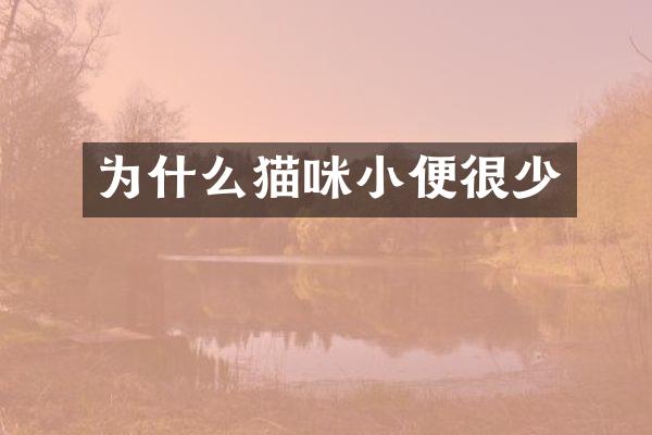为什么猫咪小便很少