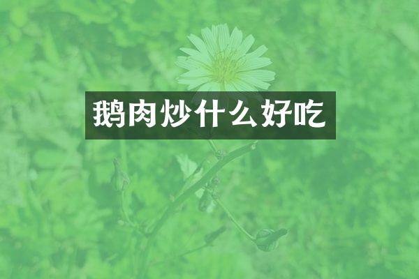 鹅肉炒什么好吃