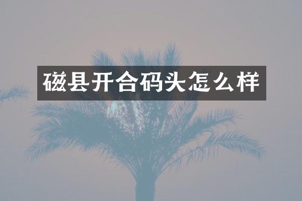 磁县开合码头怎么样