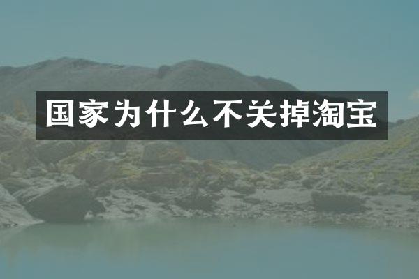 国家为什么不关掉淘宝