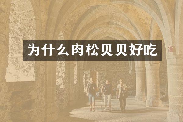 为什么肉松贝贝好吃