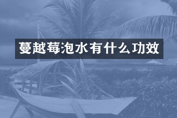 蔓越莓泡水有什么功效