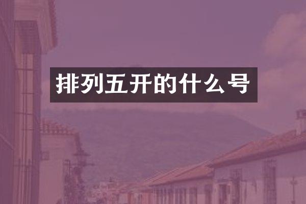 排列五开的什么号