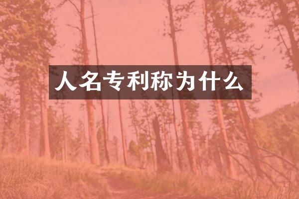 人名专利称为什么