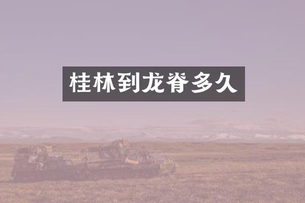 桂林到龙脊多久