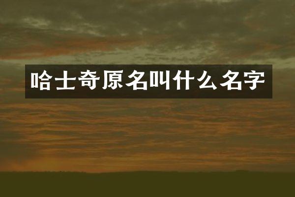 哈士奇原名叫什么名字