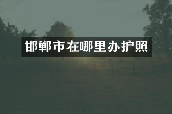 邯郸市在哪里办护照