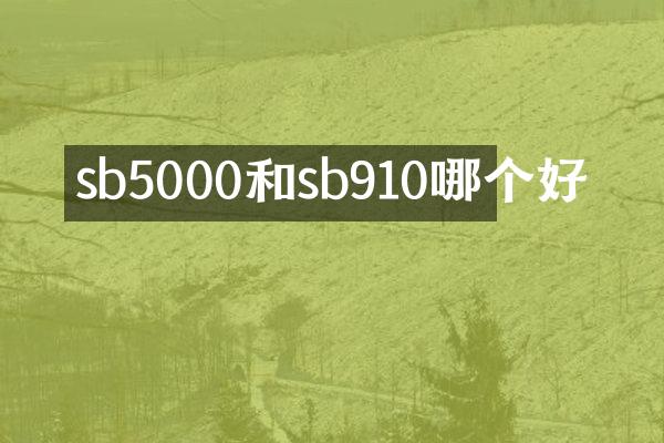 sb5000和sb910哪个好