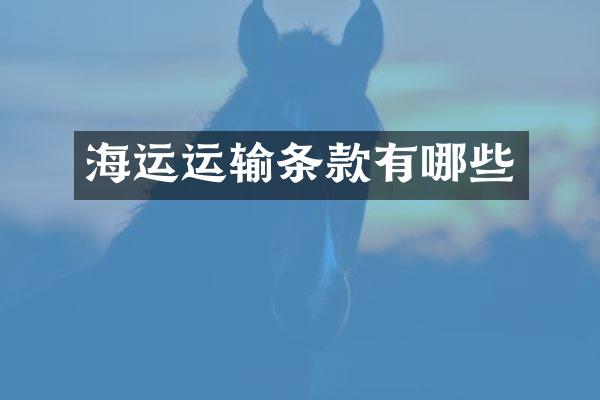 海运运输条款有哪些