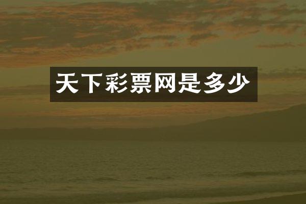 天下彩票网是多少