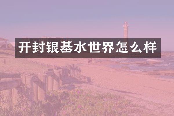 开封银基水世界怎么样