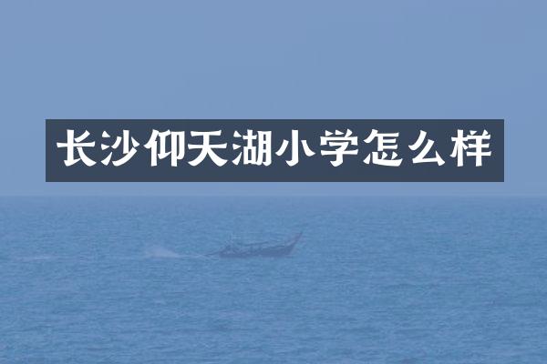 长沙仰天湖小学怎么样