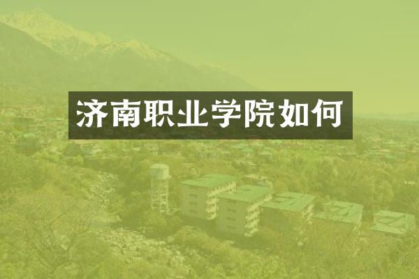 济南职业学院如何