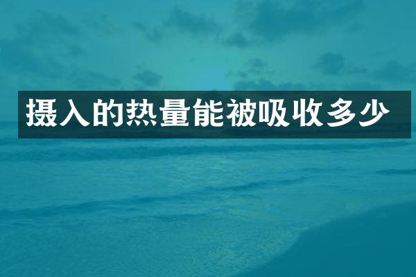 摄入的热量能被吸收多少