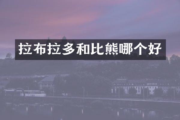 拉布拉多和比熊哪个好